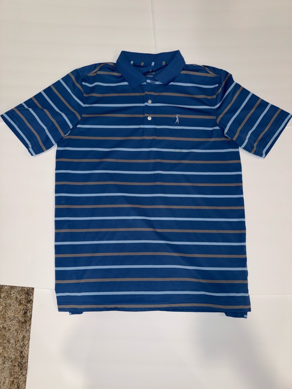 Bobby Jones  Striped Blue Polo Shirt - Classic Men's Golf Polo